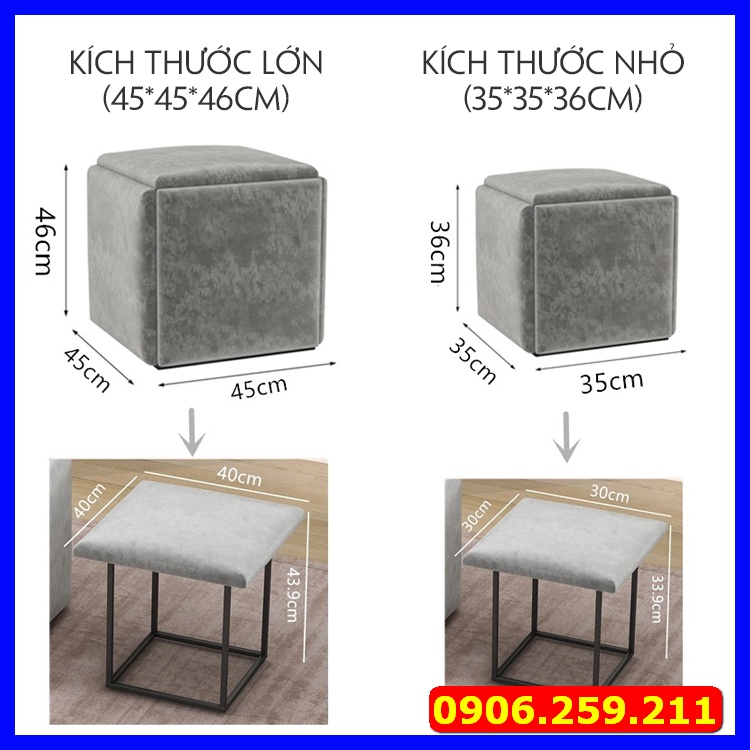 Ghế khối rubik ,Ghe sofa 5 in 1 xếp gọn thành khối rubik có bánh xe tiện lợi