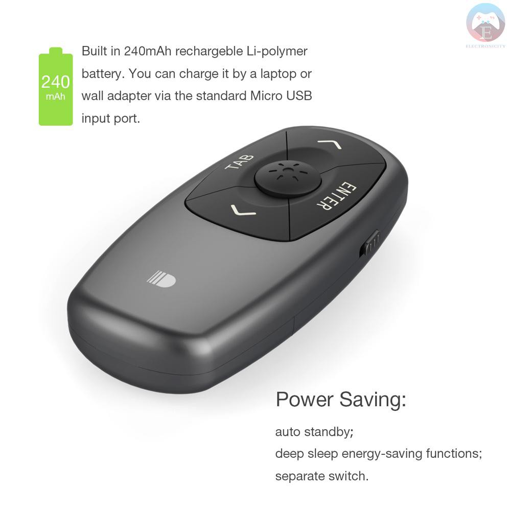 Ê doosl DSIT011 Wireless Laser Presenter Pointer 2.4GHz PowerPoint PPT Clicker Rechargeable Remote Control Grey