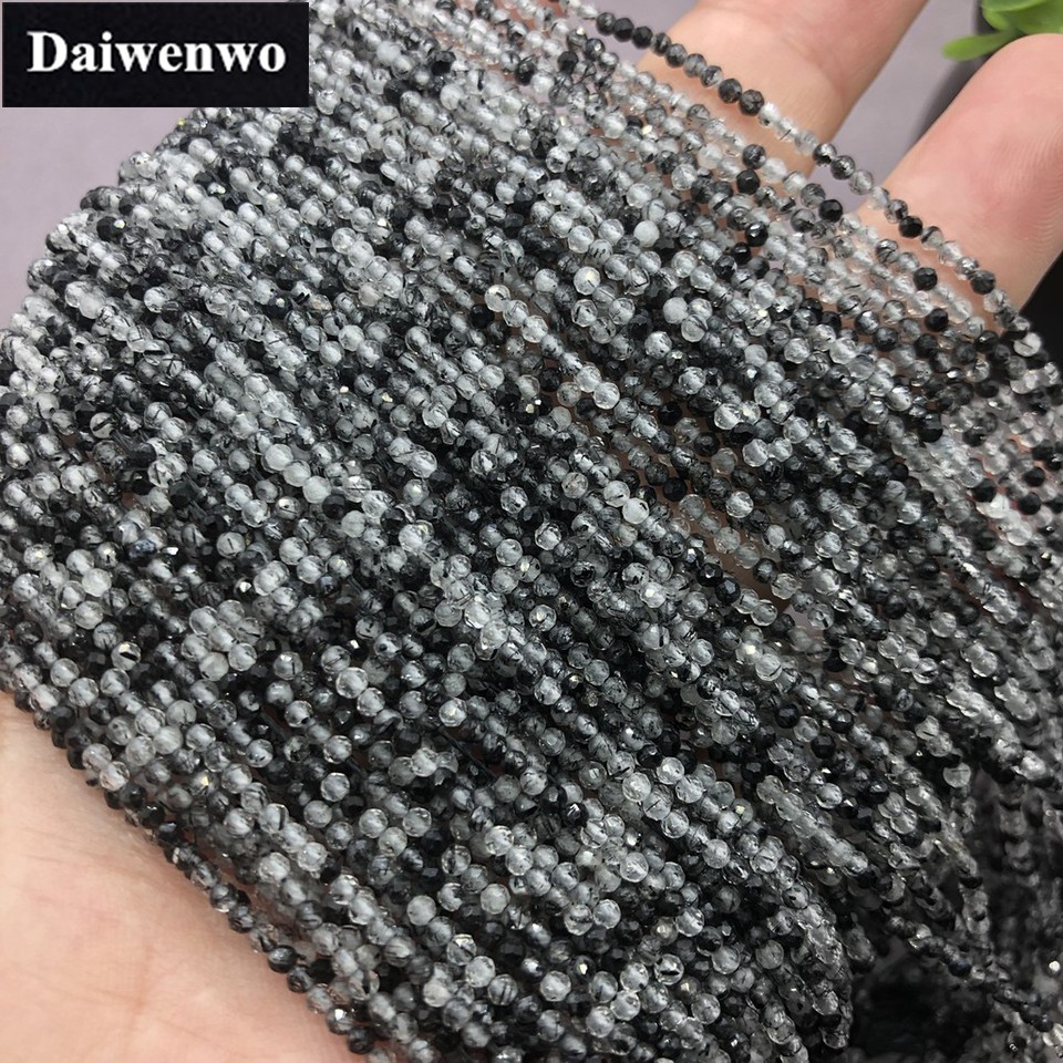 Chuỗi Hạt Đá Thạch Anh Đen Tự Nhiên 2mm