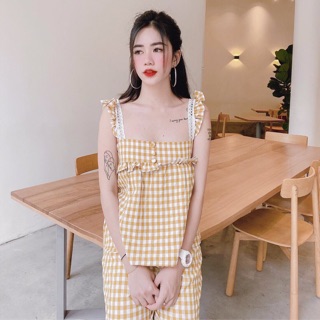 Set bộ áo quần dài caro