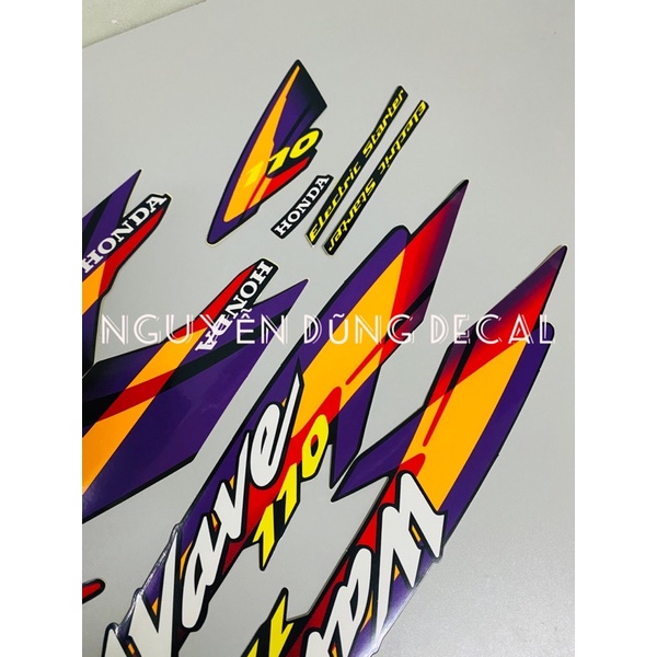 Nguyên bộ tem 3 lớp Wave thái màu đen đời 2000_ Nguyễn Dũng Decal