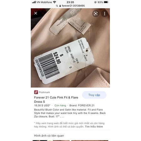 Thanh lý váy đầm màu hồng phấn nhạt của hãng Forever 21