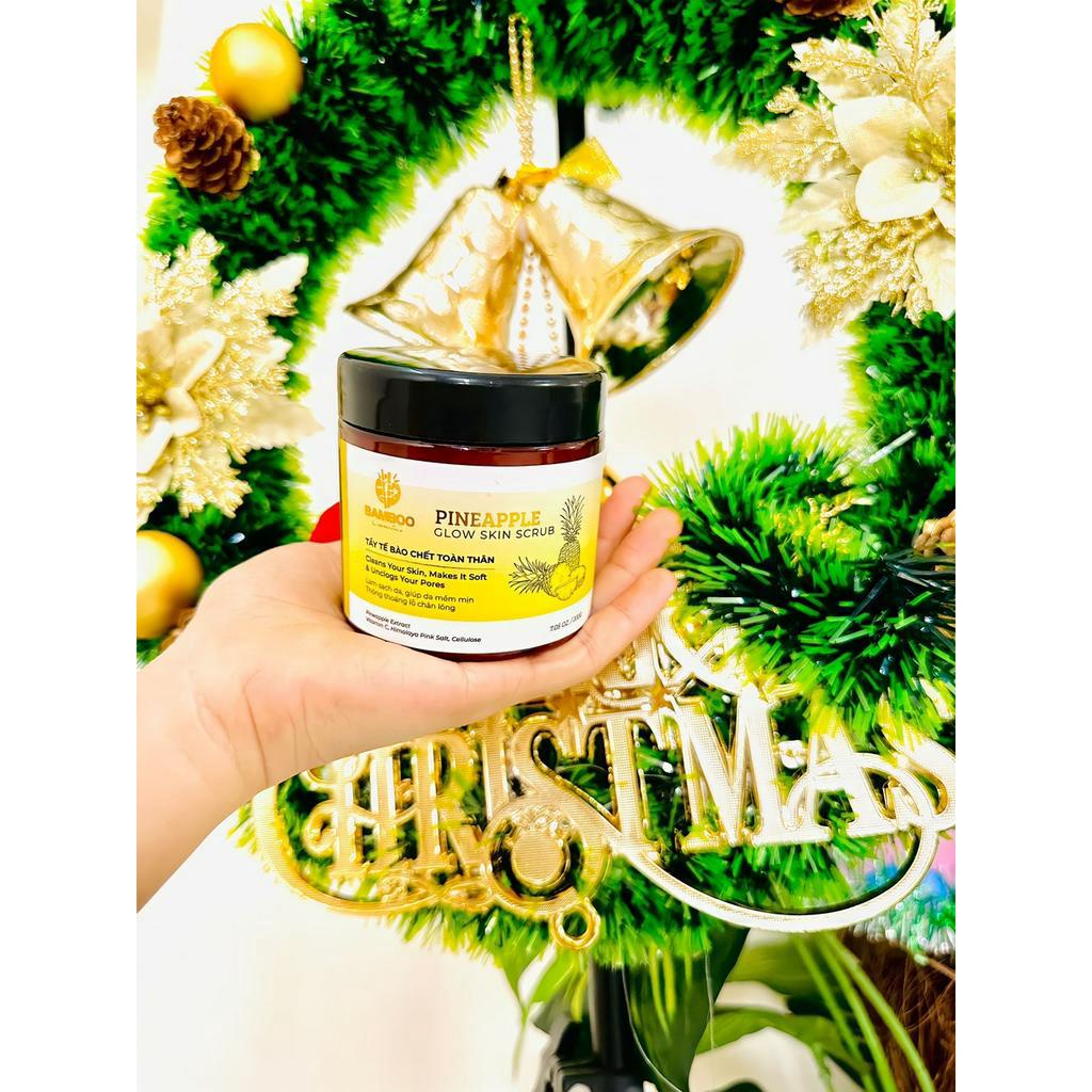 Tẩy tế bào chết toàn thân chiết xuất dứa Bamboo Pinapple Glow Skin Scrub hũ 200gr