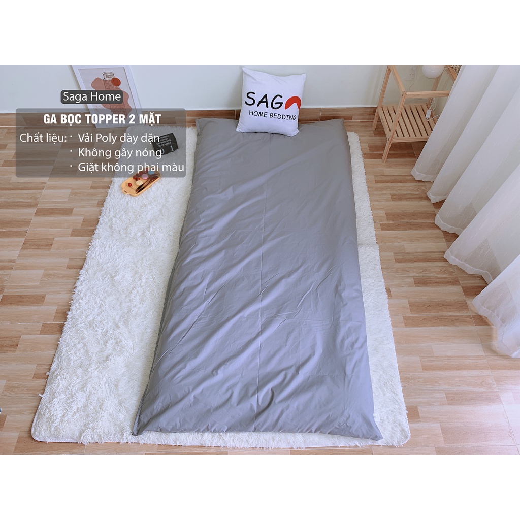 Bọc nệm Topper 2 mặt chất Cotton TICI Hàn Quốc size 1m x 2m, 1m2 x 2m, 1m4 x 2m, 1m6 x 2m, 1m8 x 2m mẫu 2021