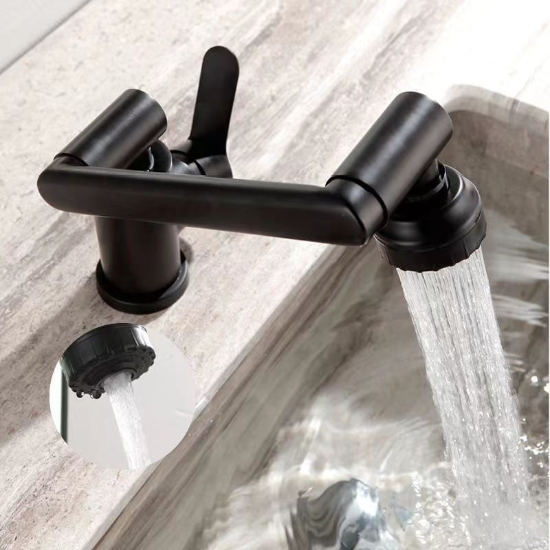 [Mẫu Mới 2022] Vòi lavabo nóng lạnh Inox 304 xoay 720 độ đa chiều với 8 hướng xoay tiện dụng Sơn Tĩnh Điện Đen cao cấp