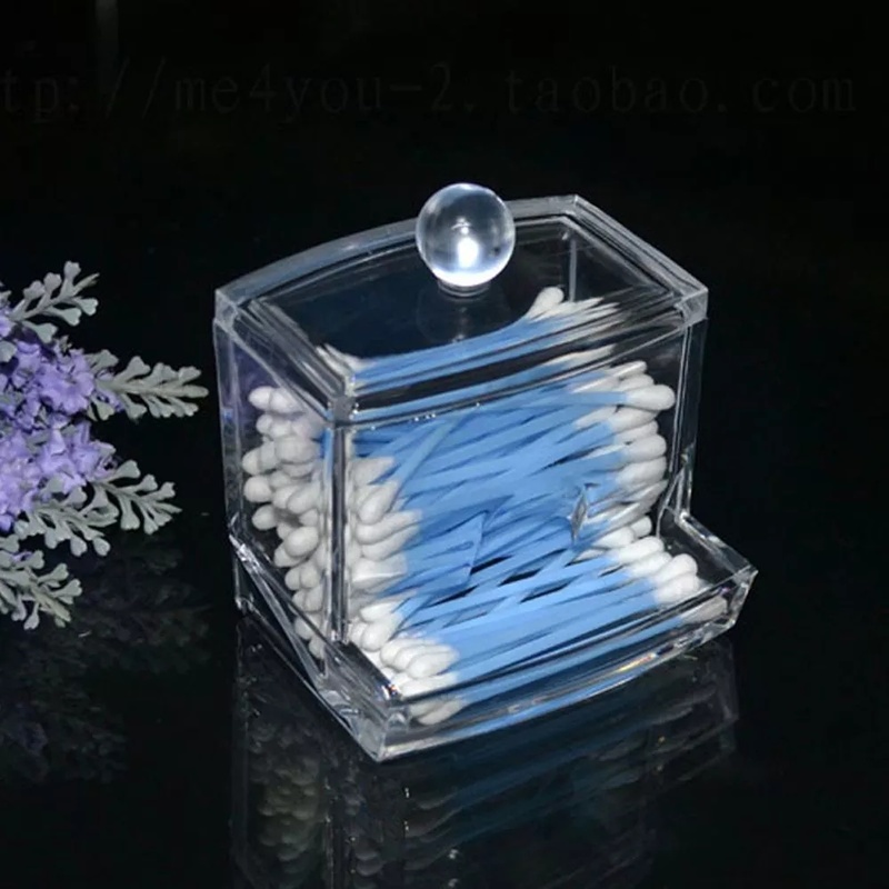 Hộp Nhựa Acrylic Trong Suốt Đựng Tăm Bông Tiện Dụng