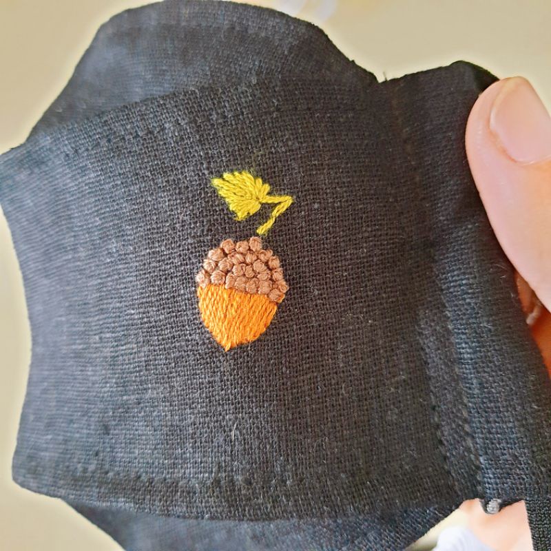 Khẩu Trang 3D Vải LinenThêu Rau Củ Cute