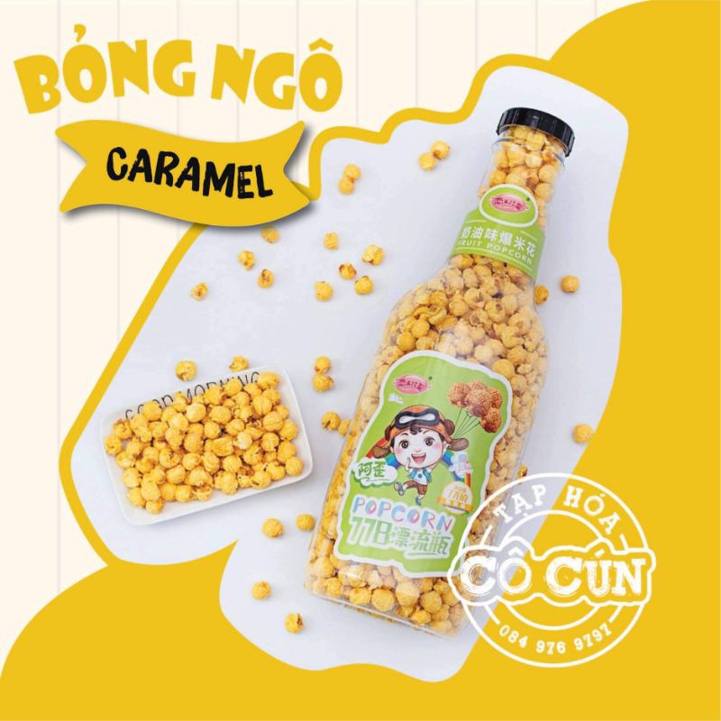 BỎNG NGÔ CARAMEL SIZE LỚN - CHAI CAO 53CM