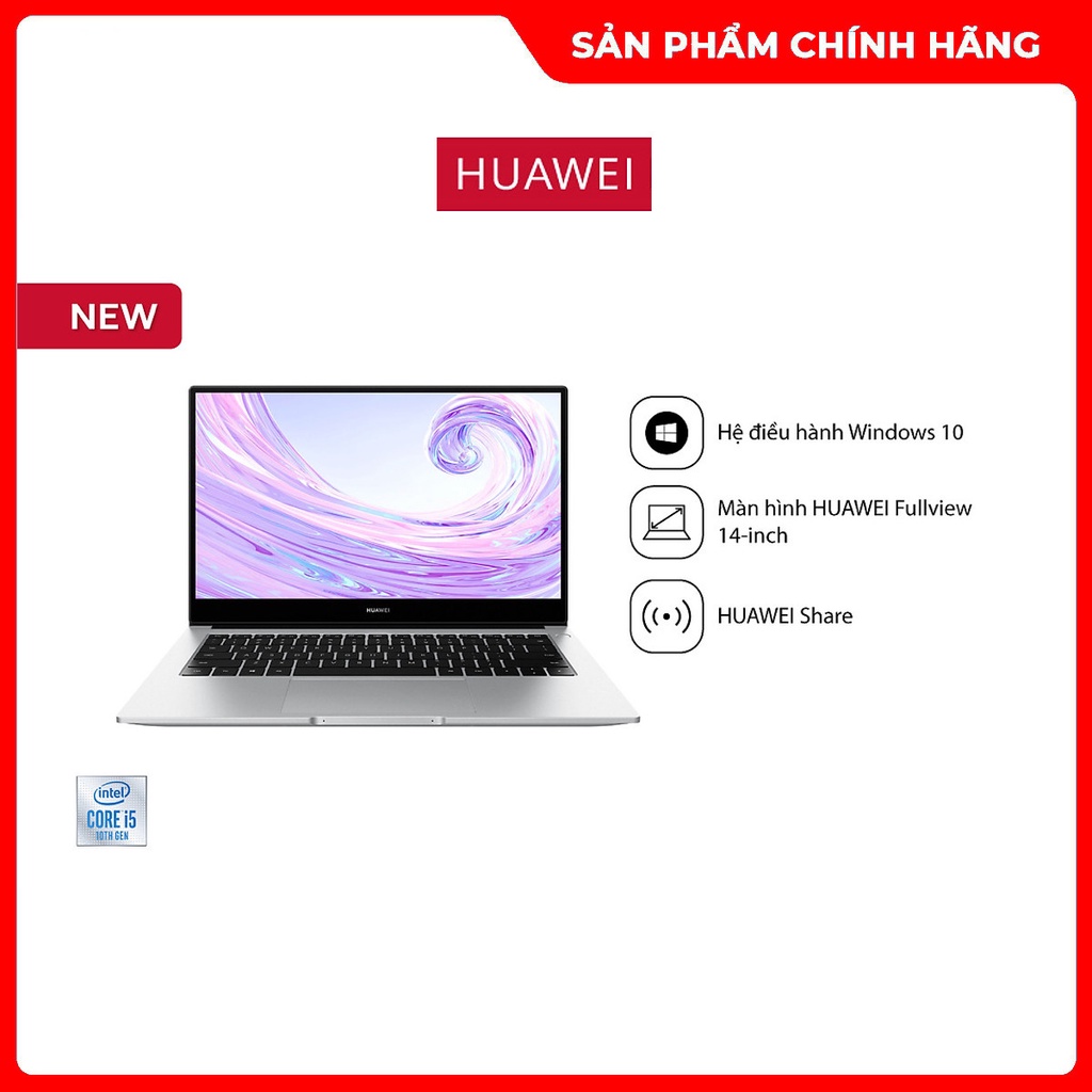 Máy Tính Xách Tay HUAWEI MateBook D 14 i5 (8+512G) | Màn Hình HUAWEI FullView - Hàng Chính Hãng