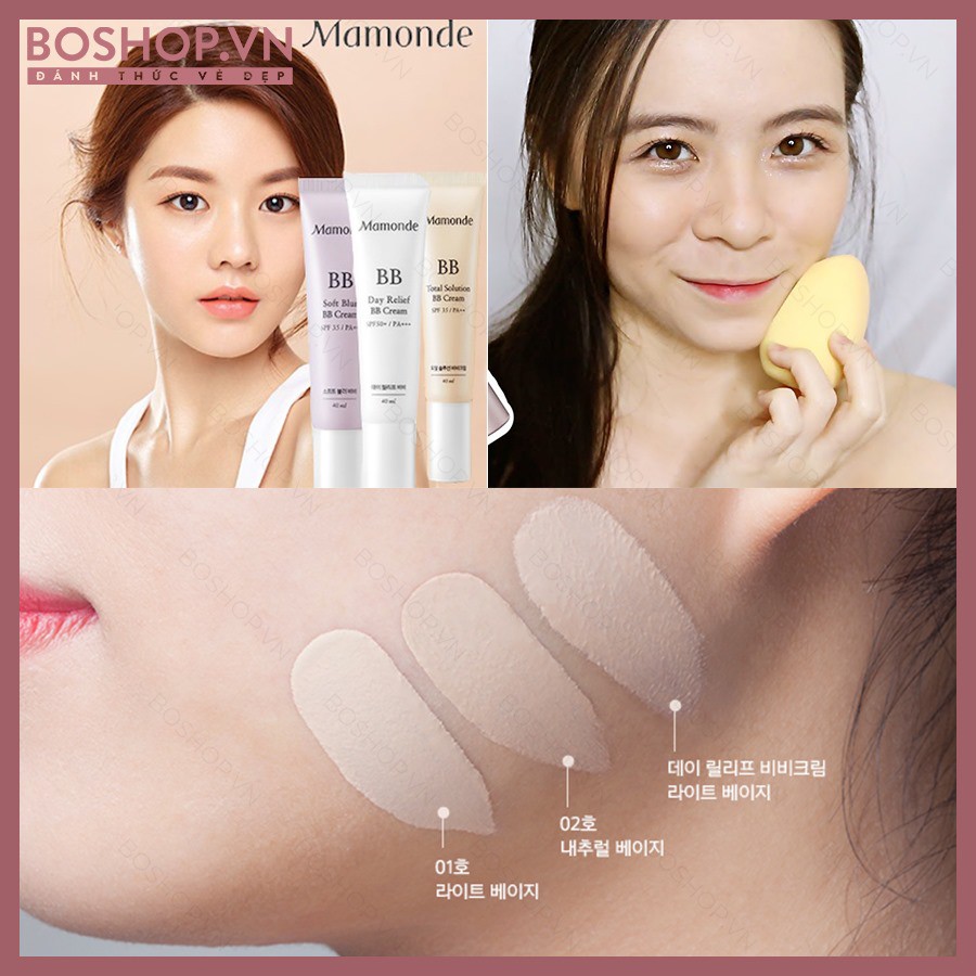 KEM NỀN MAMONDE DAY RELIEF BB CREAM SPF 50+ PA+++ 40ML TONE LIGHTBEIGE CHÍNH HÃNG - 4889