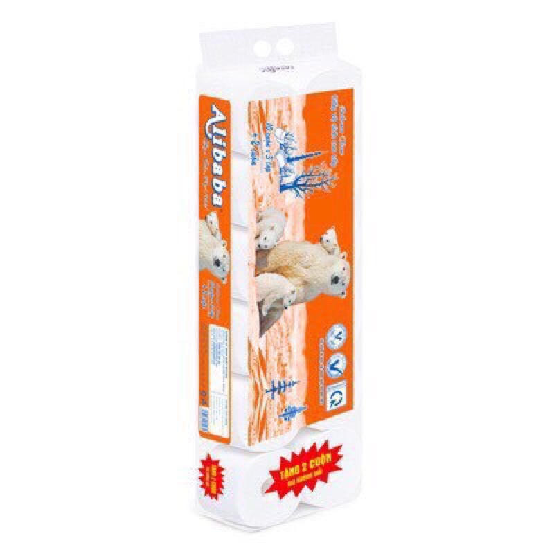 GIẤY VỆ SINH ALIBABA GẤU CAM TAN TRONG NƯỚC