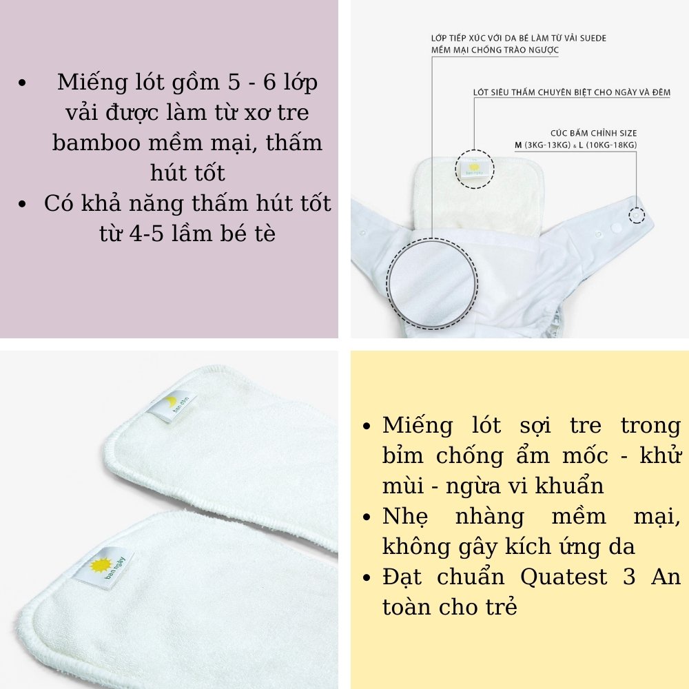 Bỉm Vải Cho Bé Goodmama Hàng Việt Nam Cao Cấp Chống tràn - Chống hăm Cho Con, Tiết Kiệm Cho Mẹ