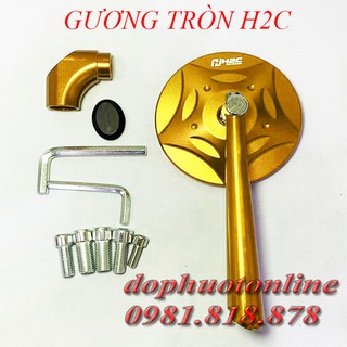 Gương Tròn H2C chân xéo - Gương tròn xe máy CNC <DPOL>