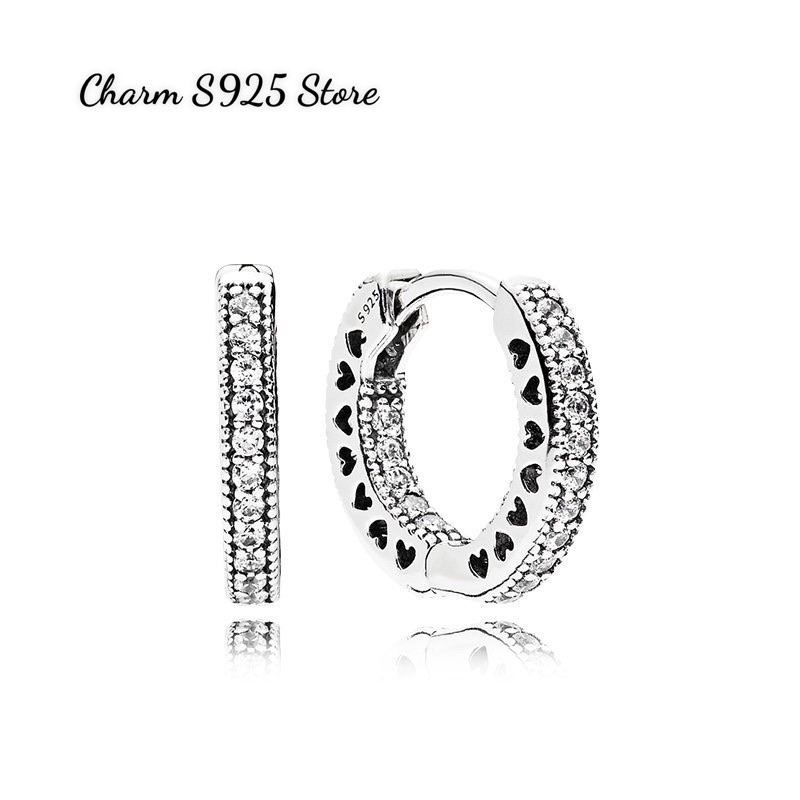 Bông tai charm pan đính đá trắng bạc s925 cao cấp