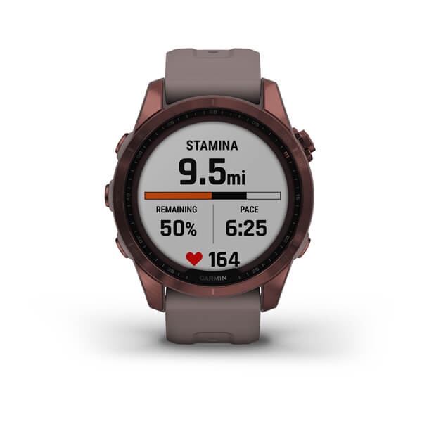 Đồng hồ thông minh Garmin Fenix 7S - Sapphire Solar, Dark Bronze Ti with Shale Gray Silicone Band