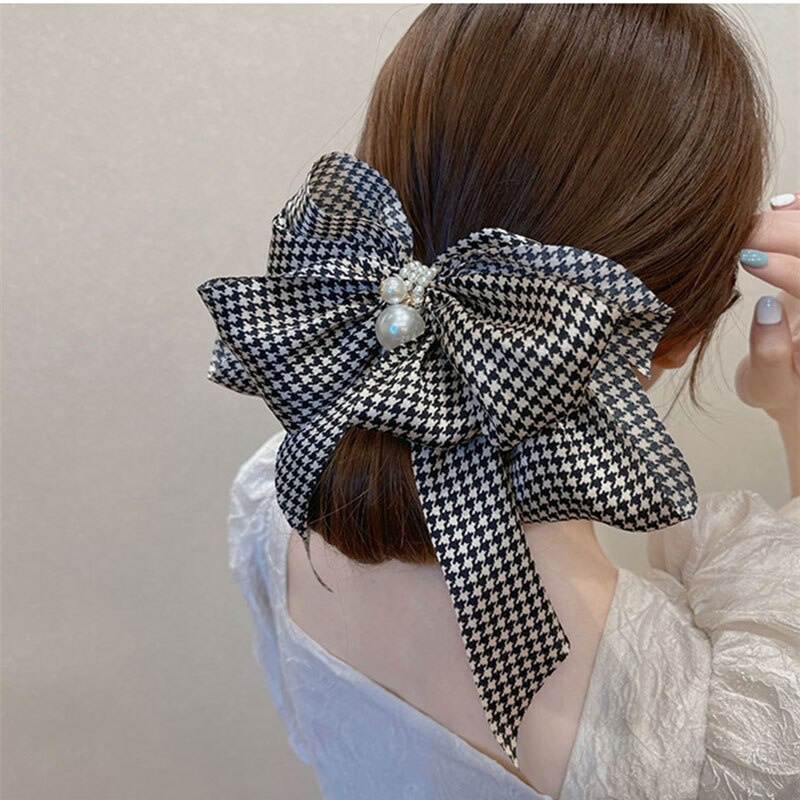 Kẹp tóc ruy băng hình nơ cỡ lớn dễ thương thời trang dành cho nữ