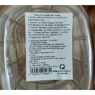 Bình Nước Lock&Lock 1L (Trắng)