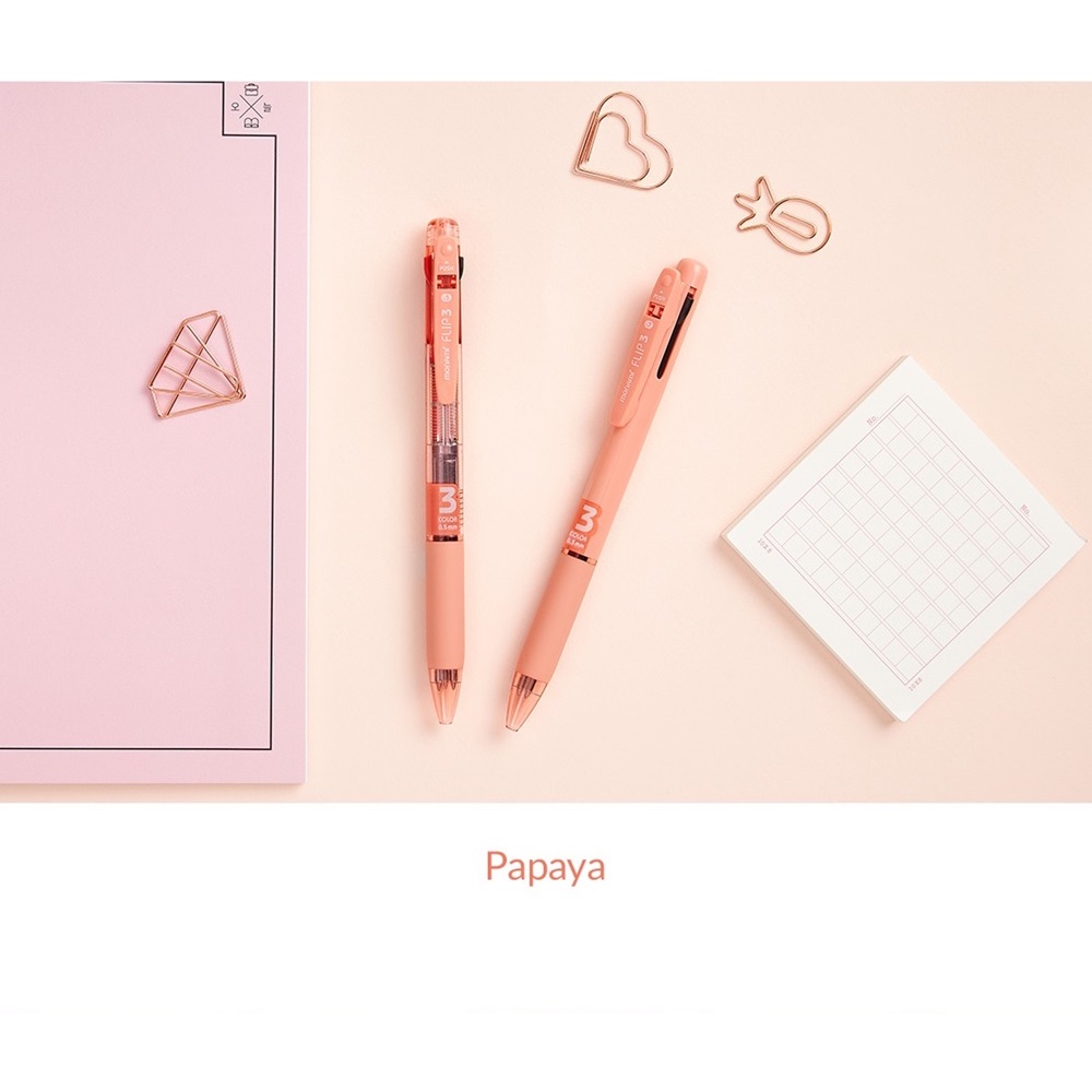Bút Bi ARTBOX Hàn Quốc 3 Ngòi Đa Dụng Đầu 0.7mm Papaya