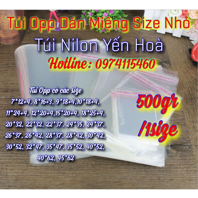 500gr túi opp size nhỏ đựng phụ kiện, trang sức,...