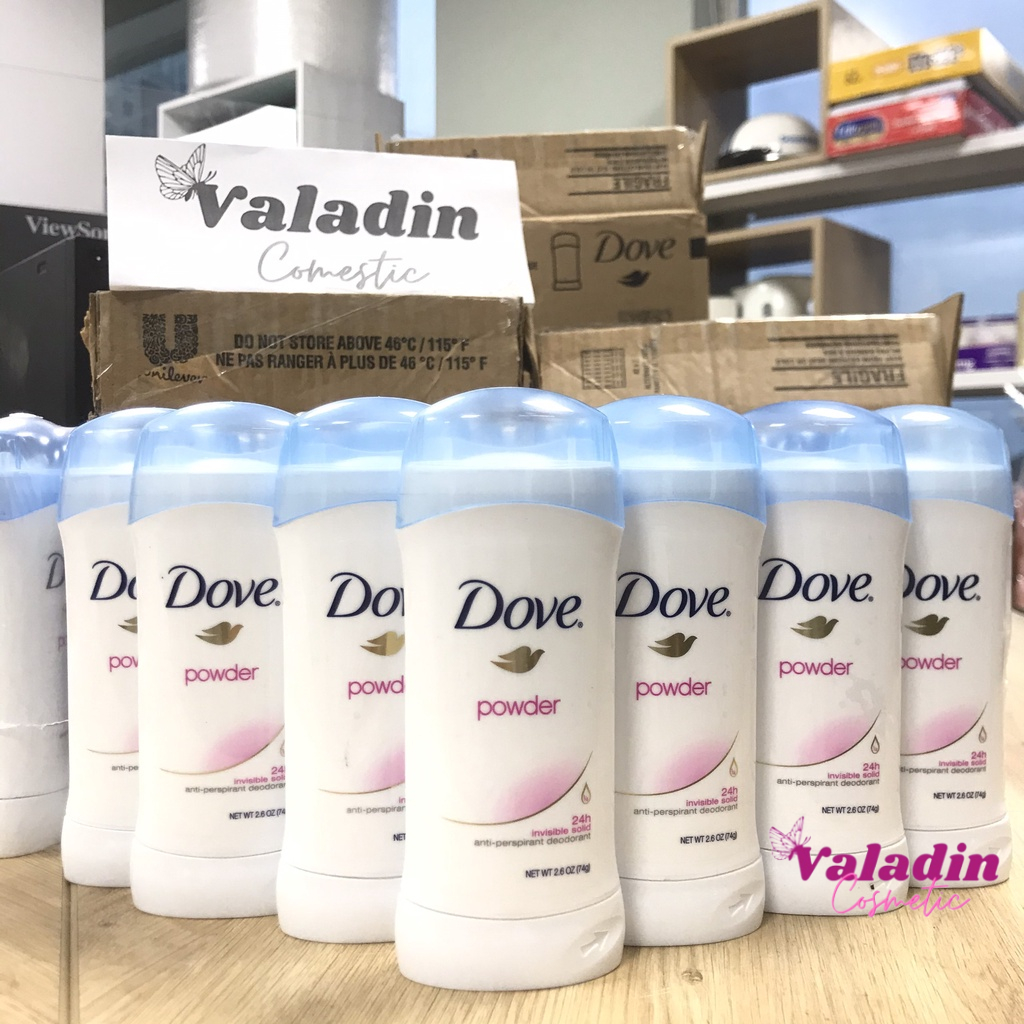 Lăn nách nữ Dove Powder 24H Invisible Solid 74g Mẫu Mới |Lăng khử mùi