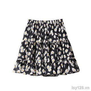 chân váy◘♗☜Váy poncho mới mùa hè 2021 cạp cao phong cách Hàn Quốc bánh bèo, chống -chân xòe, voan chấm bi