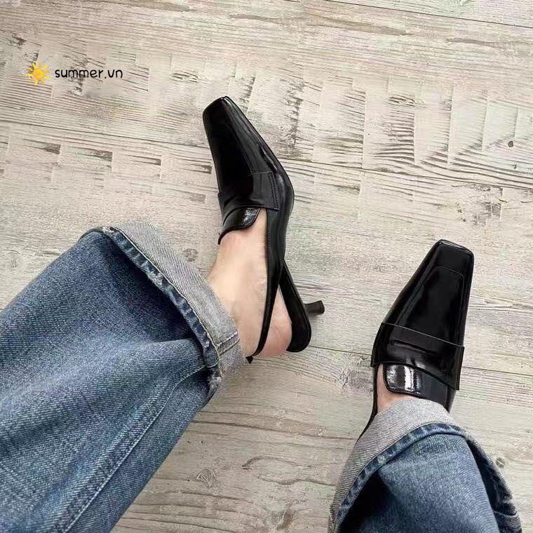 Giày Cao Gót Mũi Vuông Thiết Kế Mới Thời Trang Mùa Hè 2022 Dành Cho Nữ