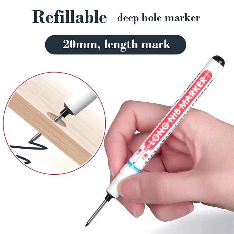 Bút Đánh Dấu Lỗ Sâu 20MM Đa Năng Chống Thấm Nước Nối Dài Cho Đồ Nội Thất