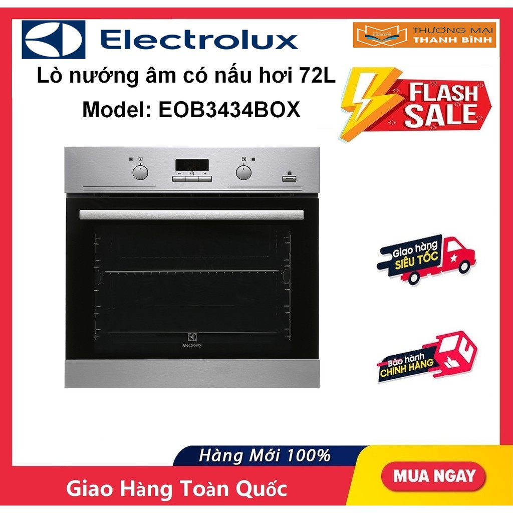 [Mã ELHADEV giảm 4% đơn 300K] Lò nướng âm Electrolux EOB3434BOX (72 lít tích hợp nấu hơi) Hàng Chính Hãng - Giá Sỉ