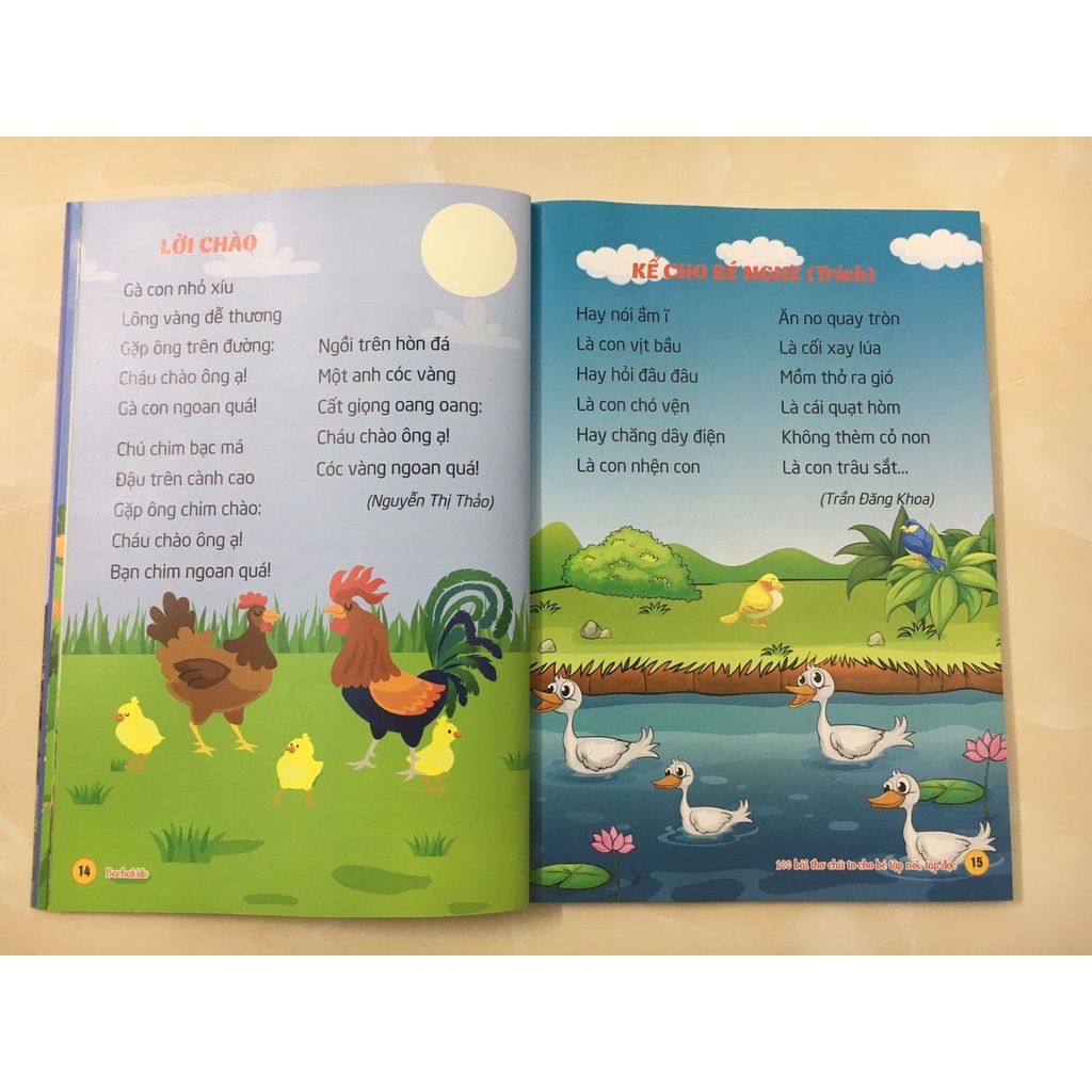 Sách- 100 bài thơ chữ to cho bé tập nói, tập đọc