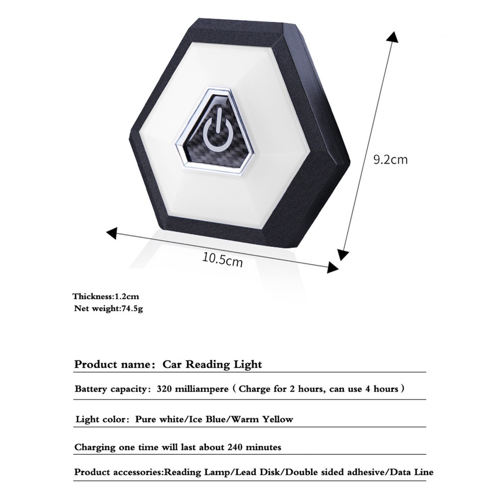 Đèn Led Đọc Sách Gắn Trần Xe Hơi Có Thể Sạc Lại