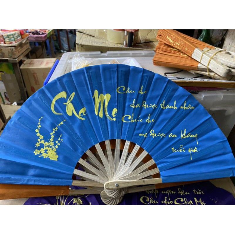 Quạt Vải Thư Pháp Siêu Bền Siêu Mát Dài 25-30cm
