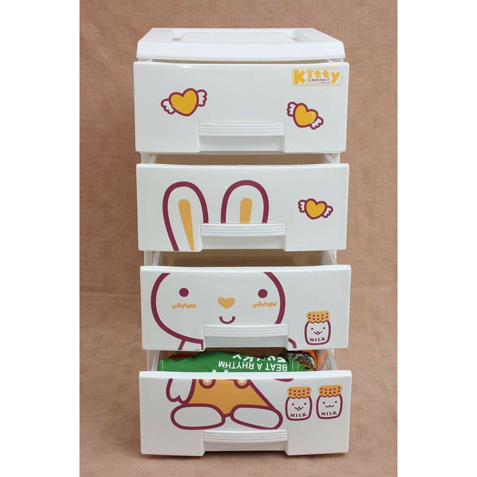 Tủ Kệ Kitty 4 Tầng  -  Cỡ Nhỏ Đựng Đồ Trẻ Em, Trẻ Sơ Sinh