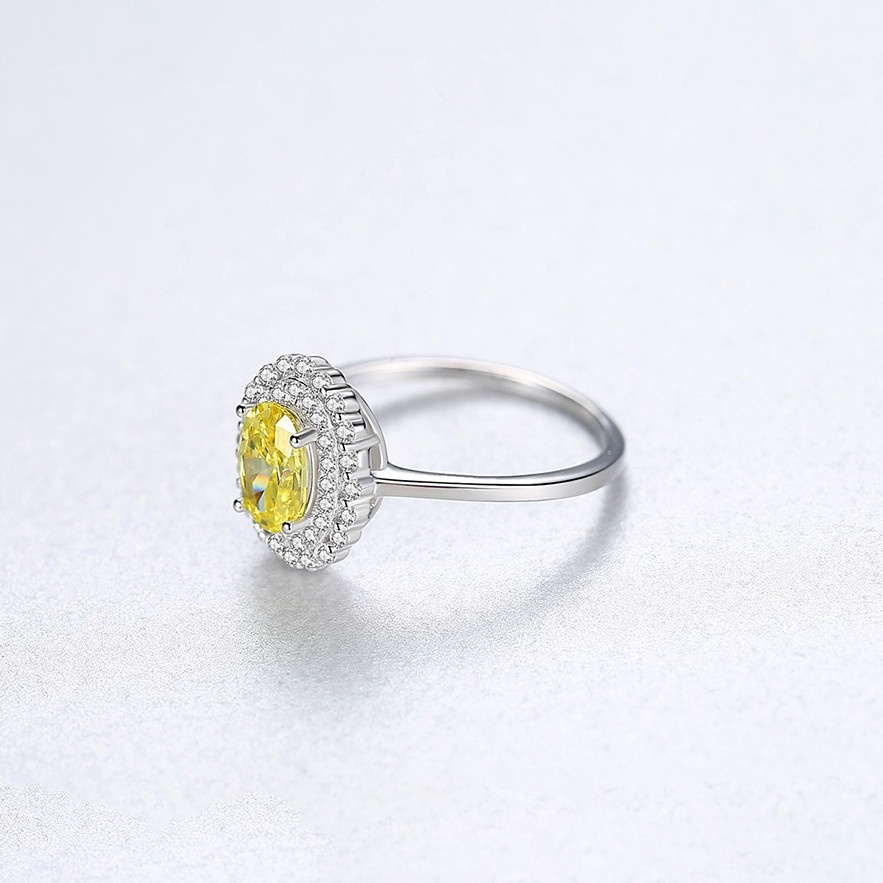 Nhẫn Bạc Nữ Đá Màu Vàng Sang Trọng Qúy Phái N2397 - Bảo Ngọc Jewelry