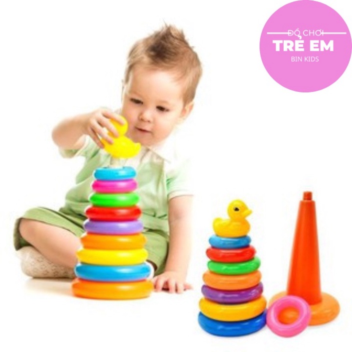 Đồ chơi tháp 9 tầng xếp chồng vịt size lớn cho bé