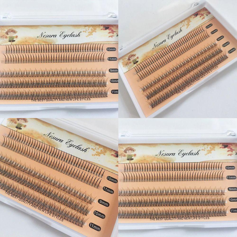 [Hàng mới về] Hộp cụm lông mi giả đơn tự nhiên handmade DIY kiểu đuôi cá dáng chữ A cong dày tỏa sáng làm đôi mắt to hơn
