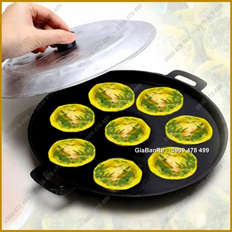 Khuôn Chảo Đổ Bánh Khọt Bánh Căn 8 Lỗ - 10 Lỗ Hoặc 12 Lỗ Tráng Men Chống Dính - 6233