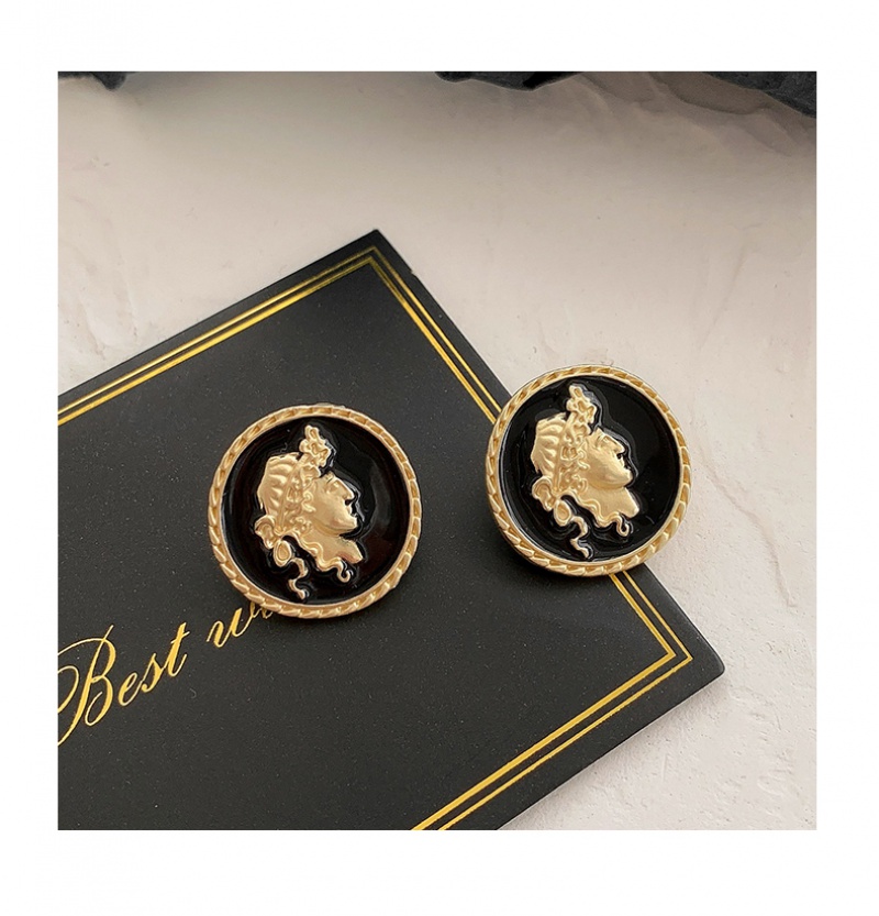 Khuyên Tai Tròn Mạ Bạc 925 Phong Cách Retro Độc Đáo Cho Nữ