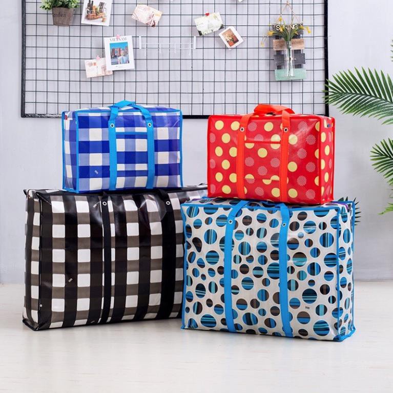 Túi Bạt, Túi Dứa Đựng Đồ Có Khóa Dây Kéo Tiện Lợi Thích Hợp Đựng Quần Áo, Chăn Màn