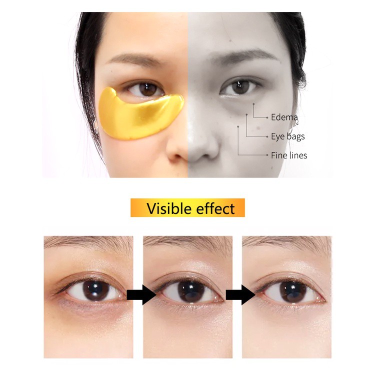 Mặt nạ mắt LIYALAN vàng 24K collagen hydrogel loại bỏ quầng thâm dưới mắt hiệu quả