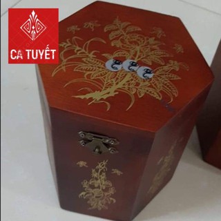 [FREESHIP] Hộp đựng chè bằng gỗ hương cao cấp