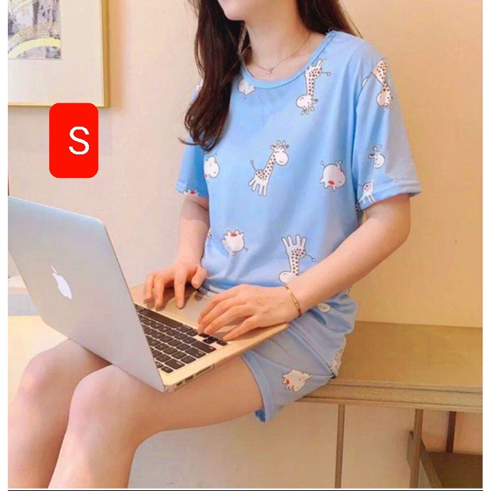 BỘ QUẦN ÁO NGỦ THUN CỘC TAY DÀNH CHO NỮ | BigBuy360 - bigbuy360.vn