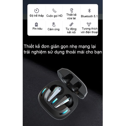 Tai nghe chơi game X16 Bluetooth 5.1 tai phone thể thao không dây chơi