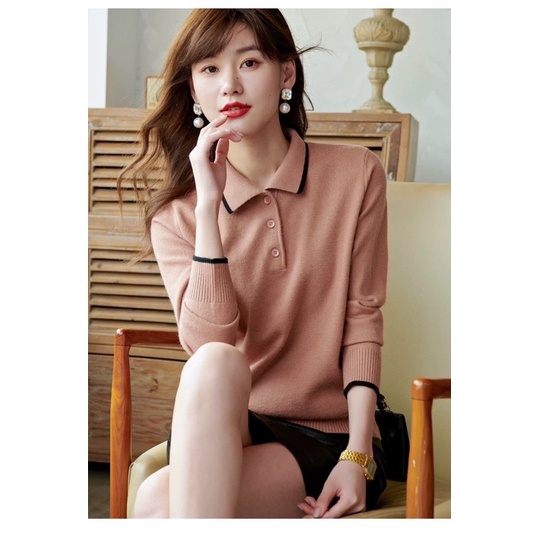 Áo len nữ FREDY cổ Đức Polo dài tay, giữ from đặc biệt mềm mịn nhẹ, áo len cừu nữ dày giữ ấm mã A575 | BigBuy360 - bigbuy360.vn
