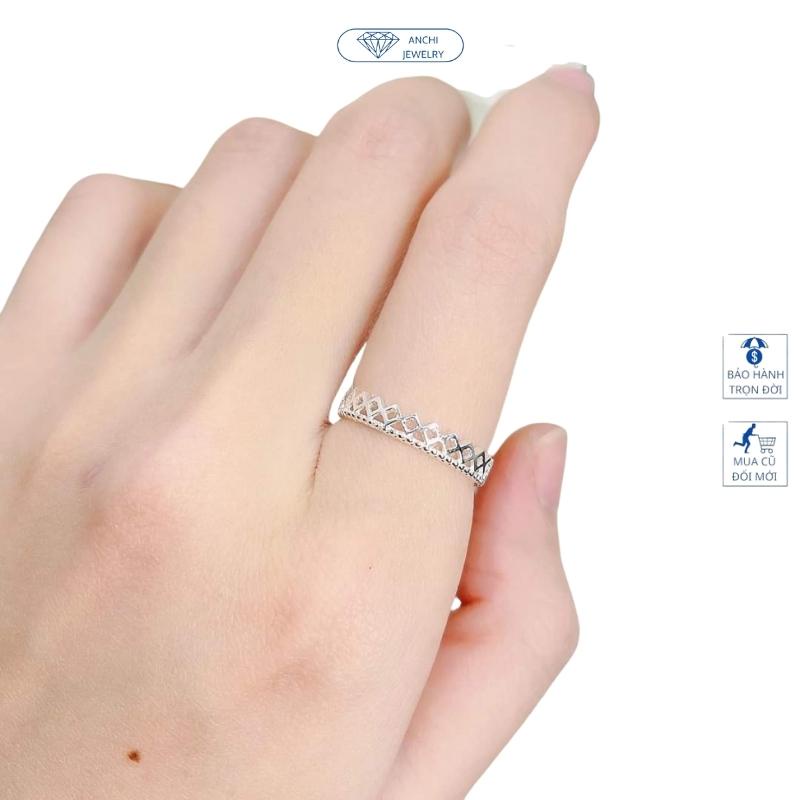 Nhẫn kim tiền trơn , chuẩn bạc ta - Anchi jewelry, mang lại may mắn tài lộc cho nữ chủ