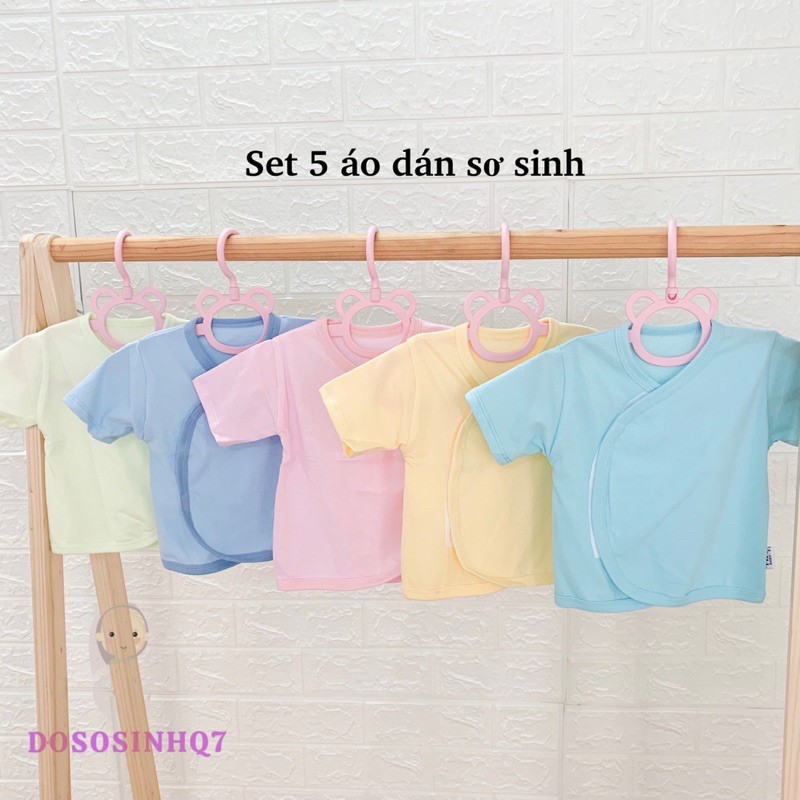 Set 5 áo dán sơ sinh cotton - Màu ngẫu nhiên