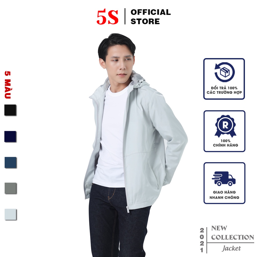 [MUA 2 GIẢM 30K] Áo Khoác Nam 5S Chất Gió Cao Cấp (5 màu), Lớp Lót Lưới Dày, Chống Thấm Nước Nhẹ, Giữ Ấm Tốt (AKG21009)