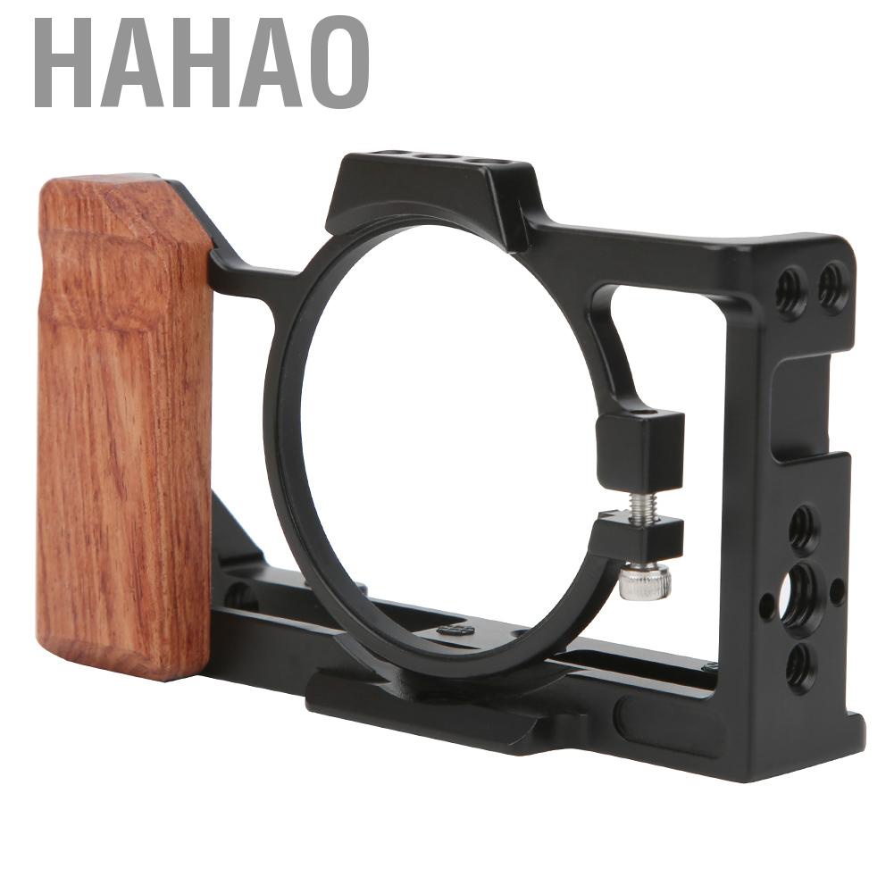 Hahao Aluminium Alloy Camera Cage Protective Casing Wooden Handle Grip for Sony ZV1