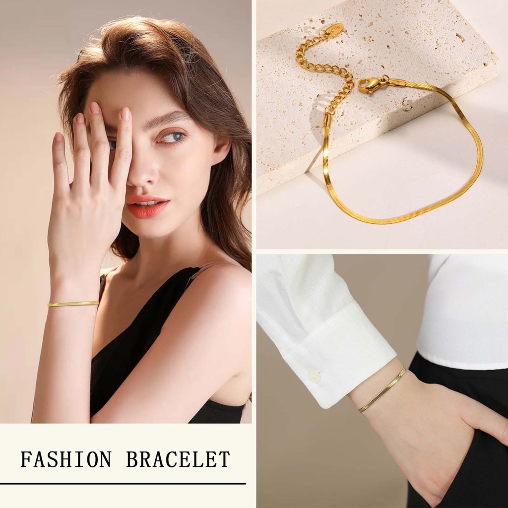 Vnox Vòng Tay Mạ Vàng 18K Thiết Kế Độc Đáo Cho Nữ