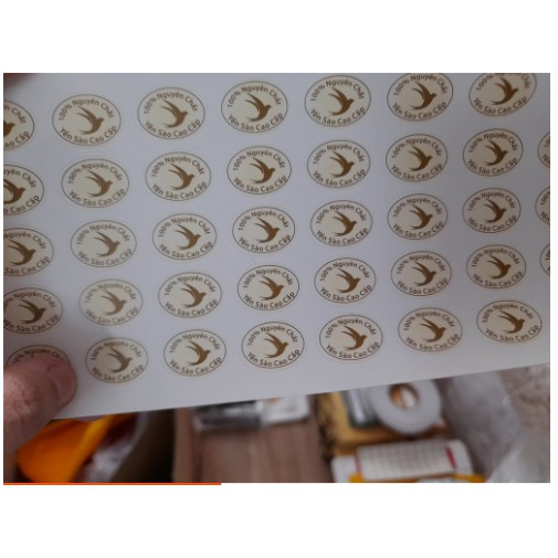 Combo 100 Tem vỡ tròn dán 1 tổ yến