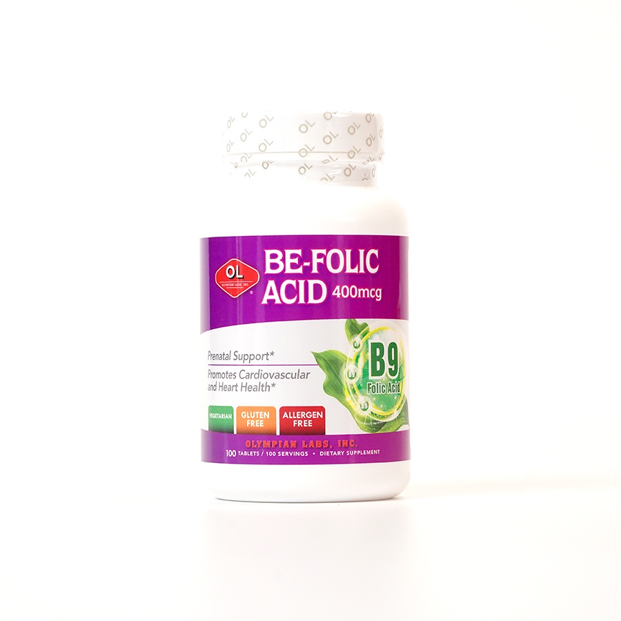 Viên Uống Olympian Labs Be Folic Acid Bổ Sung Vitamin, Tăng Cường Sức Khoẻ Cho Bà Bầu 100 Viên